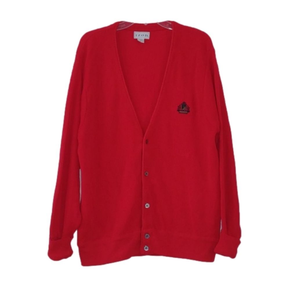 Men's Vintage Izod Oversized Eclectic Grandpa  Cardigan Sweater large